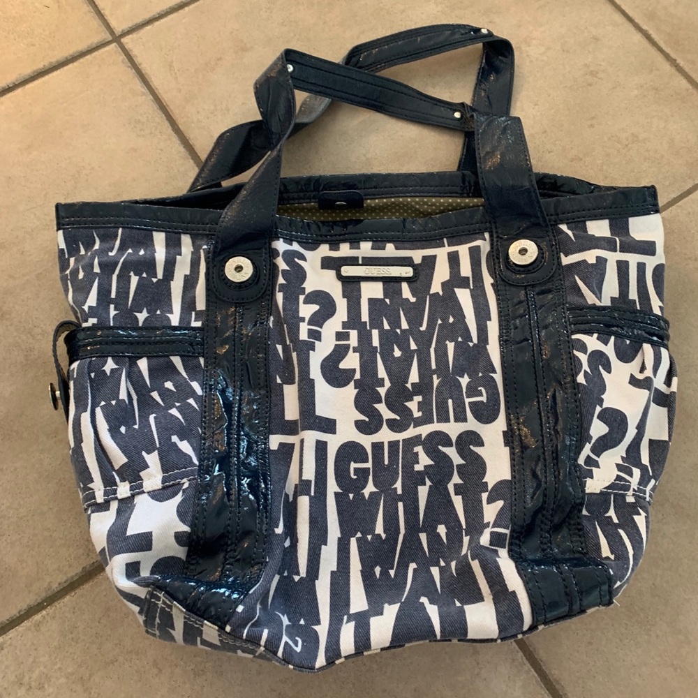 Large Blue Guess Purse